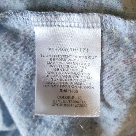 Disney Girl Tank Top Blue Polka Dots Multi Color Stitch Character Size XL 15-16 - Picture 6 of 10
